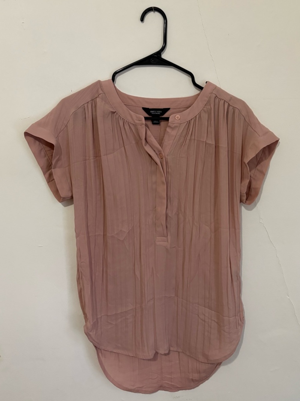 Simply Vera Vera Wang Dusty Rose Short Sleeve Blouse